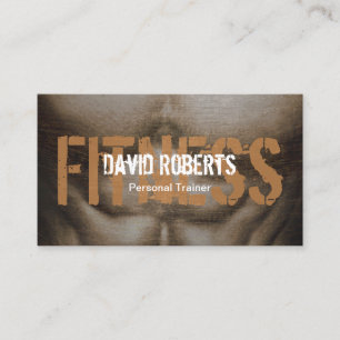 Fitness Personal Trainer Bold Text Professional Business Card