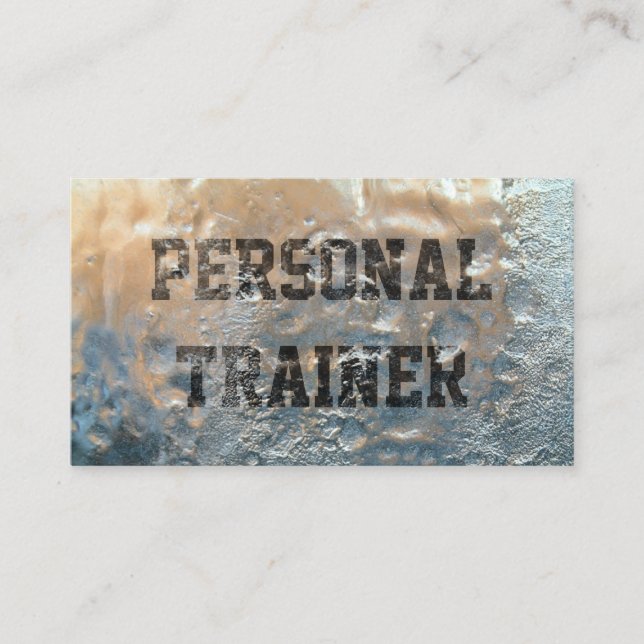 Fitness Personal Trainer Cool Forsted Business Card (Front)