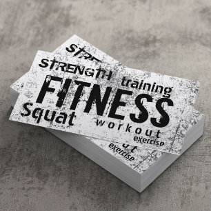 Fitness Personal Trainer Cool Grunge Professional Business Card