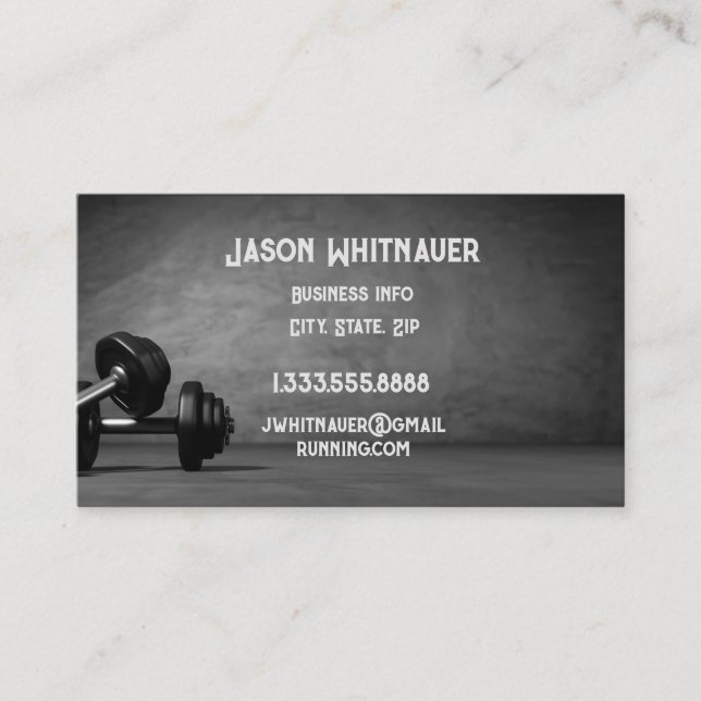 Fitness Personal Trainer, Fitness Instructor  Business Card (Front)