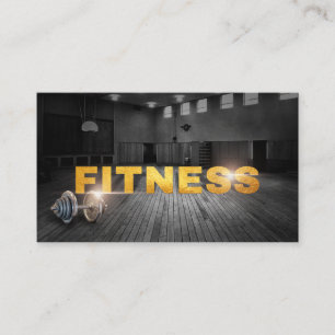 Fitness Personal Trainer Gold Typography Business Business Card