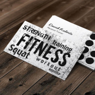Fitness Personal Trainer Grunge Loyalty Punch Card