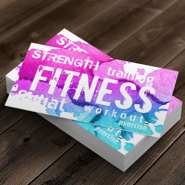 Fitness Personal Trainer Modern Colorful Business Card (Creator Uploaded)