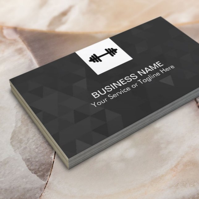 Fitness Personal Trainer Modern Geometric Business Card (Creator Uploaded)
