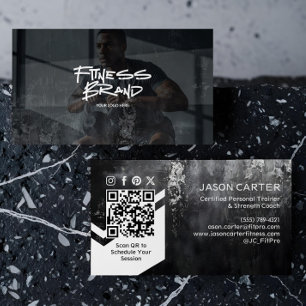 Fitness Personal Trainer Modern Trendy Sporty Business Card