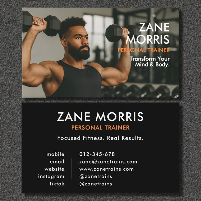 Fitness Personal Trainer Photo  Business Card (Creator Uploaded)