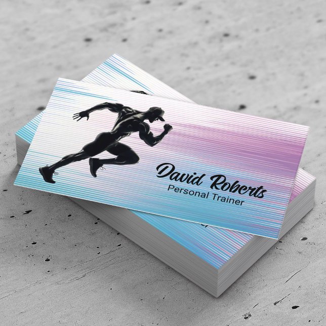Fitness Personal Trainer Running Athlete Business Card (Creator Uploaded)