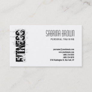 Fitness Personal Trainer White Business Card