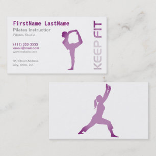 Fitness Pilates Instructor on white Business Card