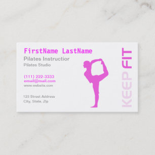 Fitness Pilates Instructor on white Business Card