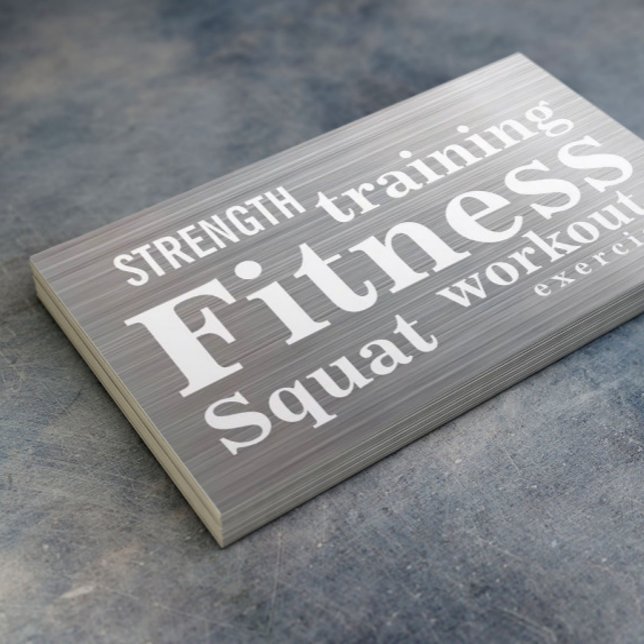 Fitness Professional Metal Personal Trainer Business Card (Creator Uploaded)