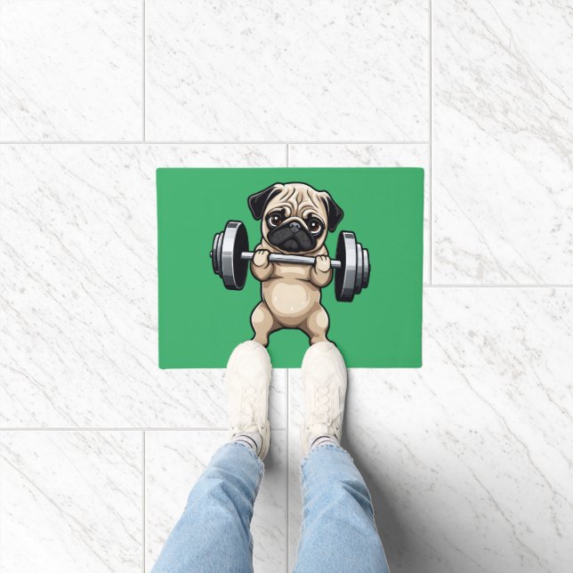 Fitness Pug Doormat (Indoor)