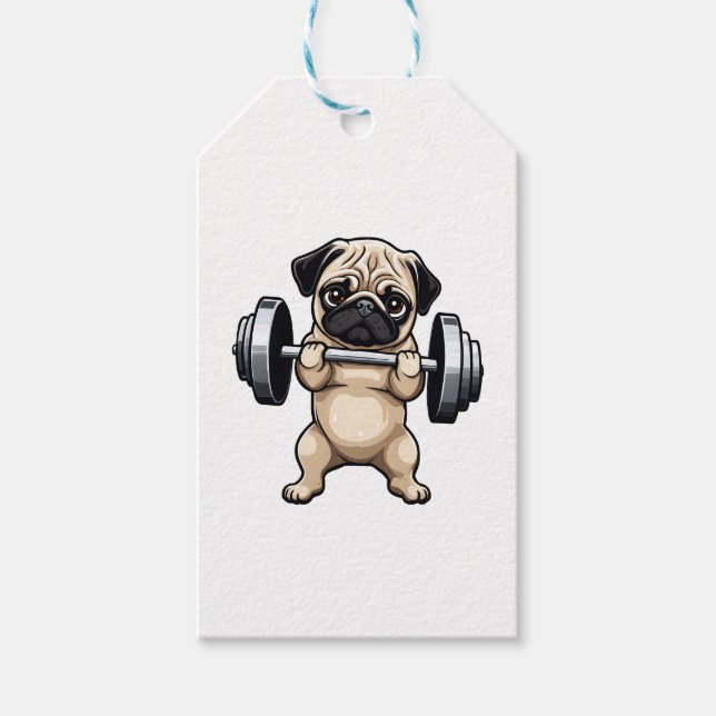 Fitness Pug Gift Tags (Front)