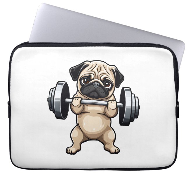 Fitness Pug Laptop Sleeve (Front)