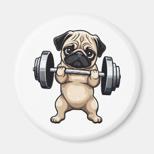 Fitness Pug Magnet