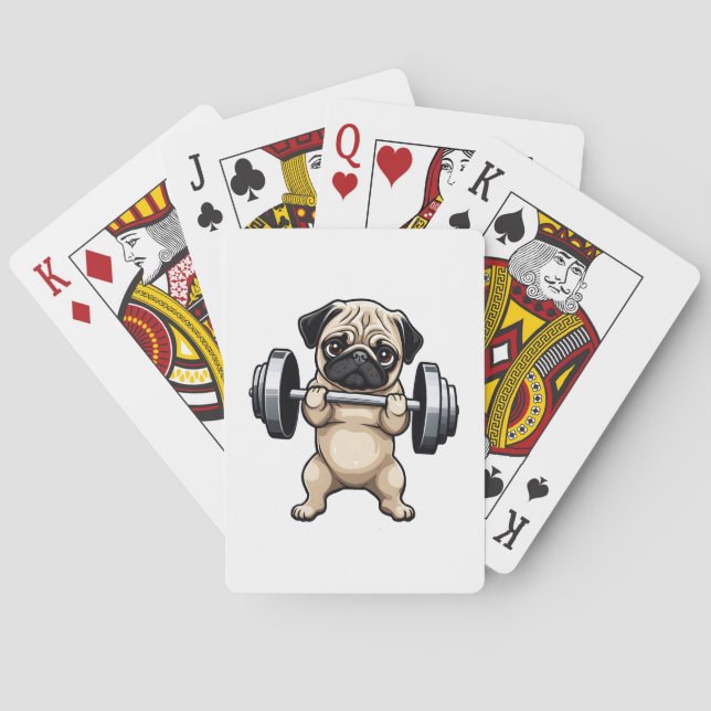 Fitness Pug Playing Cards (Back)