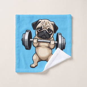 Fitness Pug Wash Cloth