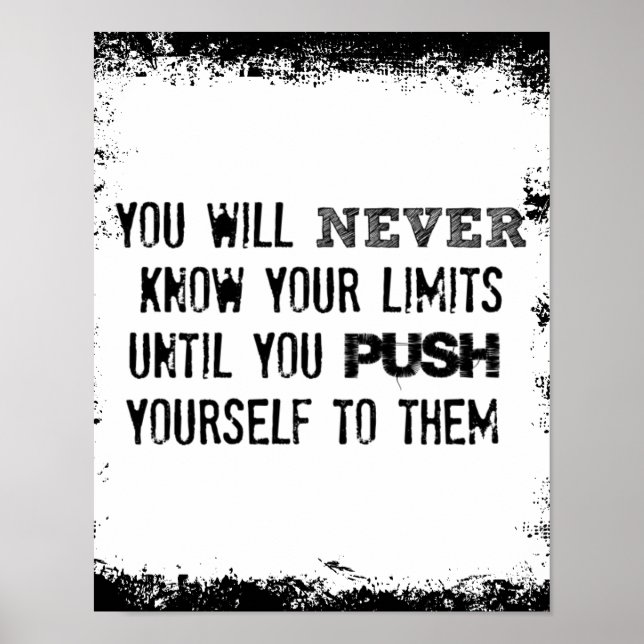 Fitness Quote; You will never know your Limits Poster (Front)