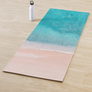 Fitness Sand Sea Waves Template Beach Seaside Yoga Mat