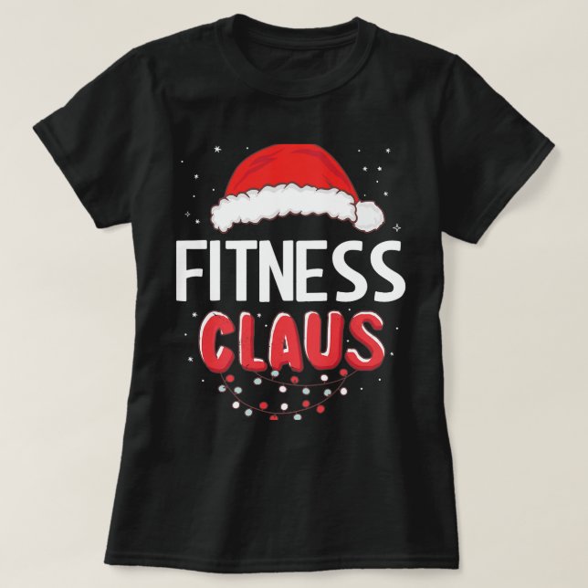 Fitness Santa Claus Christmas Matching Costume T-Shirt (Design Front)