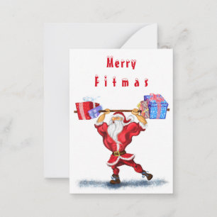Fitness Santa Funny Christmas Cards