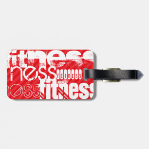 Fitness; Scarlet Red Stripes Luggage Tag