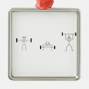 fitness shapes metal tree decoration