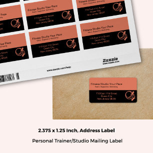 Fitness Studio Skipping Rope Orange Address Label