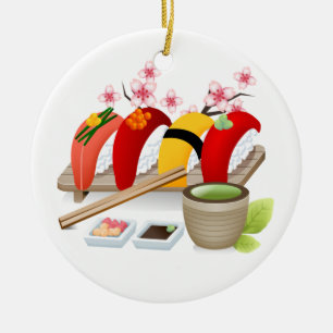 Fitness - Sushi! by SRF Ceramic Tree Decoration