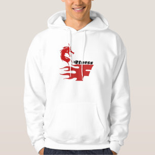fitness sweater with fire and dragon flames