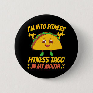 Fitness Taco Exercise Gym 6 Cm Round Badge