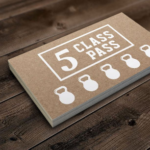 Fitness Trainer 5 Class Pass Rustic Kraft Loyalty