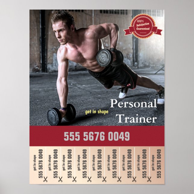 Fitness Trainer Advertising Flyer Poster (Front)