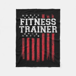 Fitness Trainer American Flag Usa Patriot Patrioti Fleece Blanket
