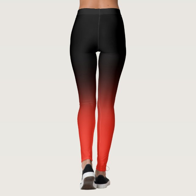 Fitness Trainer Black and Red Leggings (Back)