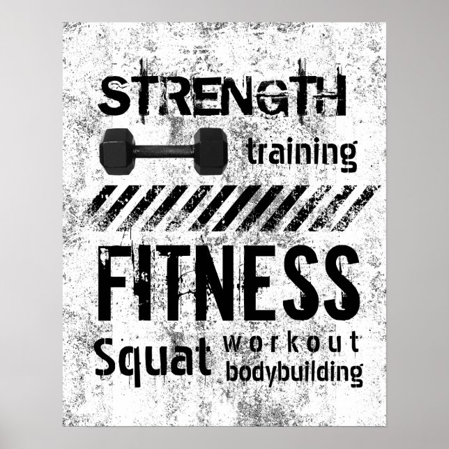 Fitness Trainer Bodybuilding Grunge Workout Poster (Front)