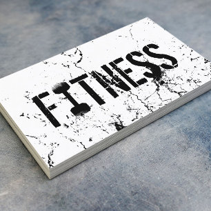 Fitness Trainer Bold Text Grunge Bodybuilding Business Card