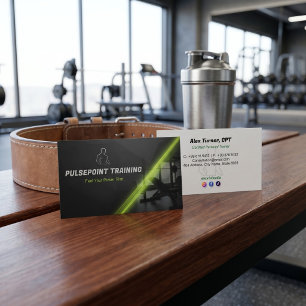 Fitness Trainer Business   Black Silver Card
