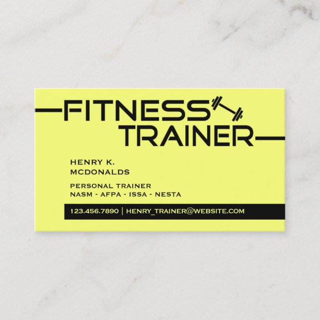 Fitness Trainer Business Card (Front)