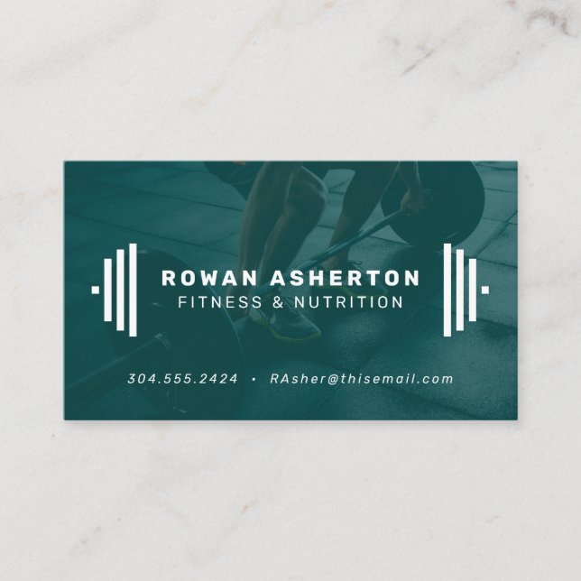 Fitness trainer business card with photo (Front)
