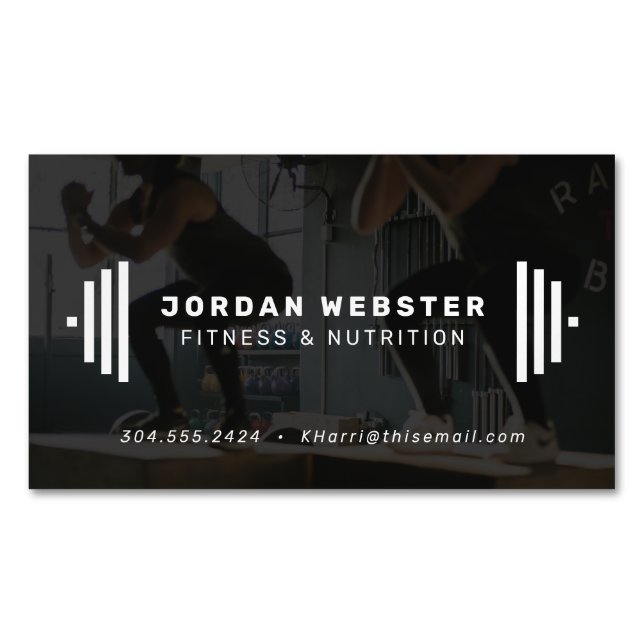 Fitness trainer business card with photo (Front)