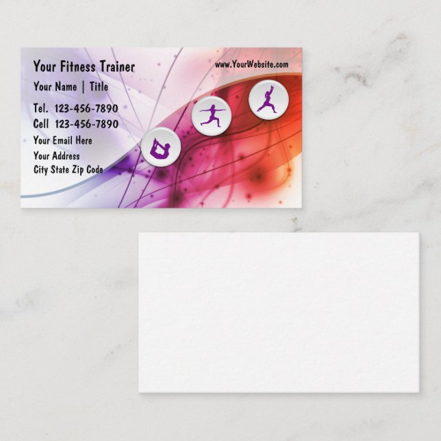 Fitness Trainer Business Cards (Front/Back)