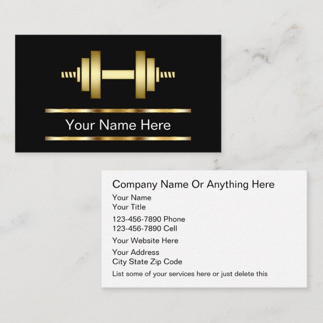 Fitness Trainer Business Cards (Front/Back)