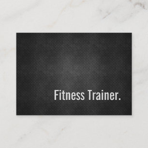 Fitness Trainer Cool Black Metal Simplicity Business Card