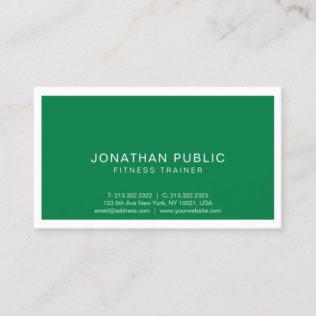 Fitness Trainer Elegant Modern Professional Sport Business Card (Front)