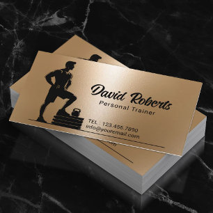 Fitness Trainer Gym Coach Modern Faux Gold Business Card