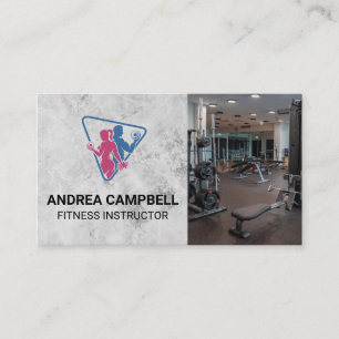 Fitness Trainer Logo Gym Equipment Business Card