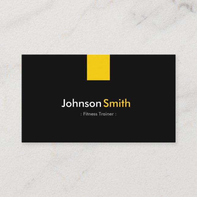Fitness Trainer - Modern Amber Yellow Business Card (Front)