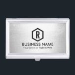 Fitness Trainer Modern Silver Monogram Business Card Holder<br><div class="desc">Fitness Trainer Modern Silver Monogram Business Card Holder.</div>