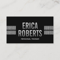 Fitness Trainer Modern Silver Sequins Stripes Dark